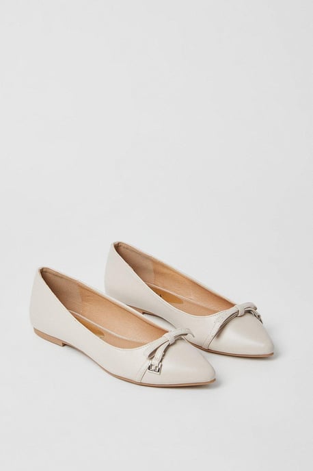 Lesley Bow And Buckle Detail Ballet Pumps