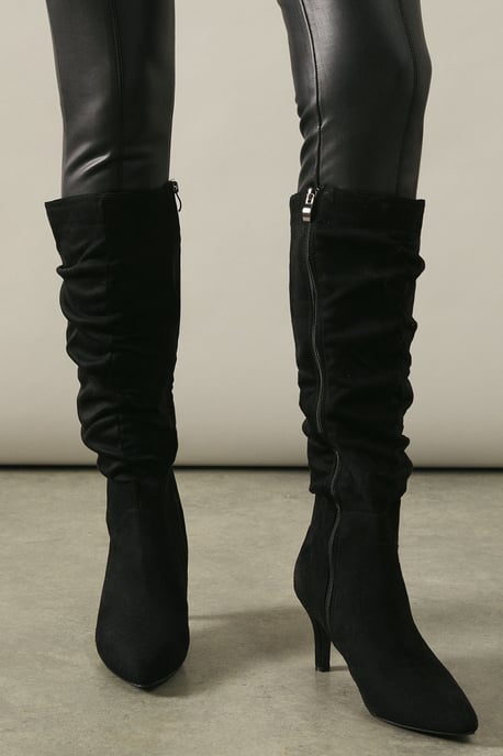 Wallis Burgundy Knee High Boots Womens Day To Night Boots - Image 4