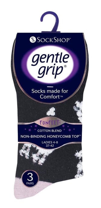 Gentle Grip - 6 Pairs Ladies Gentle Grip Non Elastic Socks - GG201 - Image 2