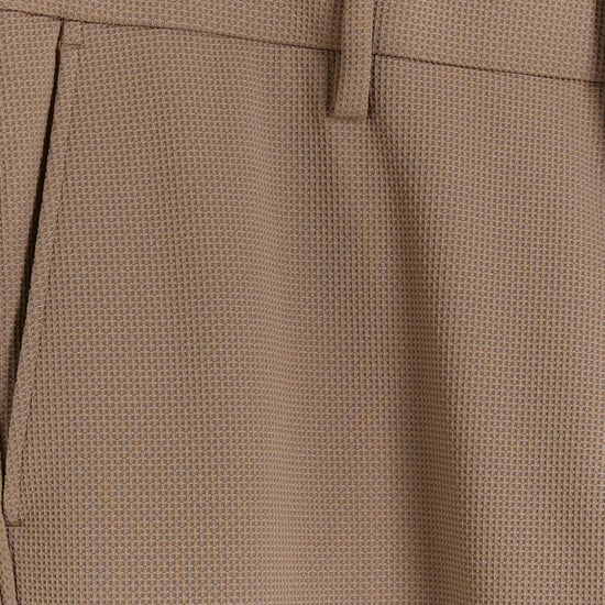River Island Mens Slim Fit Trousers Beige Waffle Textured