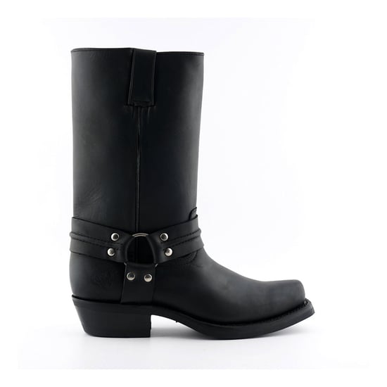 Grinders Unisex Black Western High Leather Boots- Renegade Hi