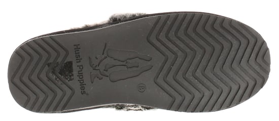 Hush Puppies Womens Slippers Full Fluffy Ariel Suede Leather black - Image 5