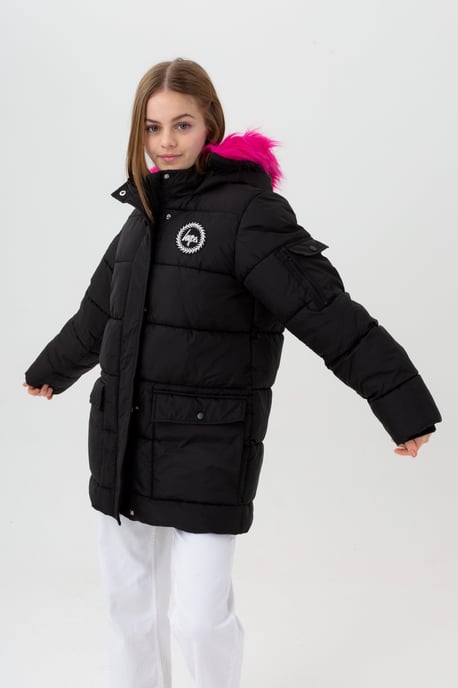 Hype Girls Black Bloom Crest Explorer Jacket