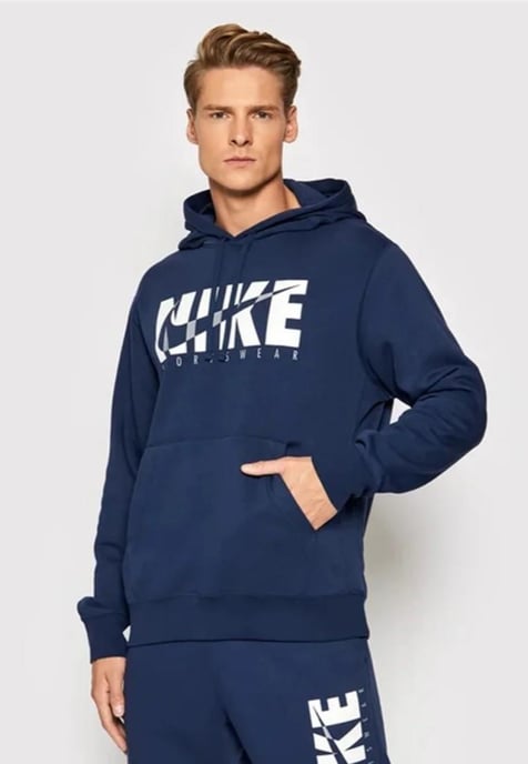 Nike Mens Sportswear Fleece Hoodie in Navy - Image 1