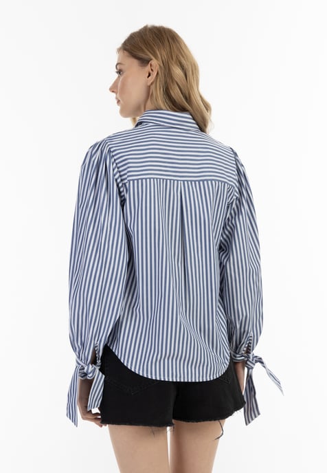 Dreimaster Bloes met lange mouwen Dames witblauw - Image 4