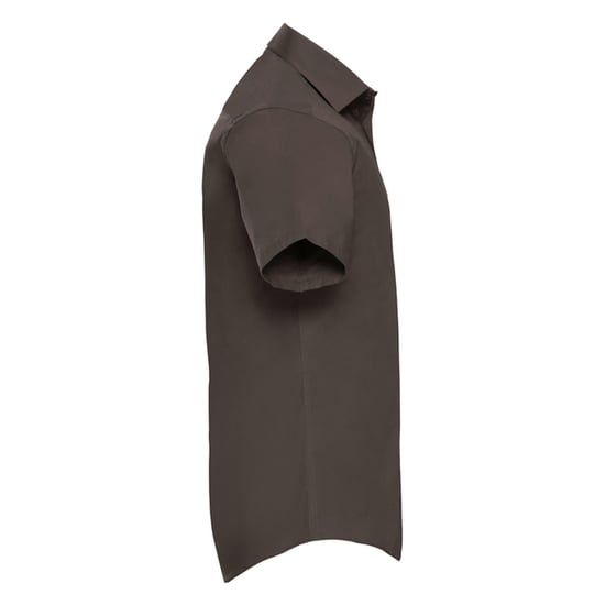 Russell Collection Heren Stretch Overhemd Met Korte Mouwen (Chocolade) - Image 3
