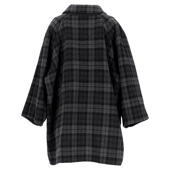 Balenciaga Checked Flannel Coat In Gray Wool
