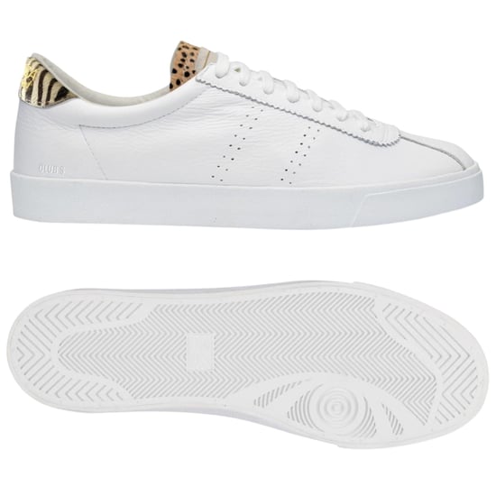 Superga 2843 Club S Calfhair Heeltab  White -Zebra-Dalmatian