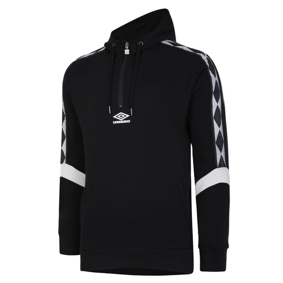 Umbro Mens Diamond Half Zip Hoodie (Black/Lunar Rock)