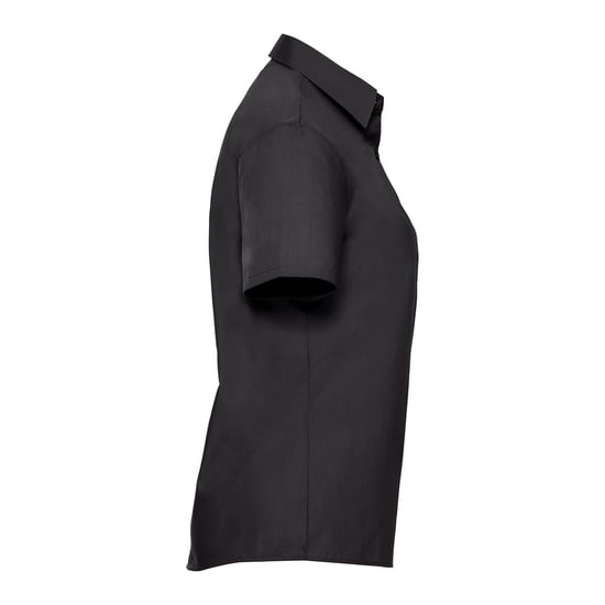Russell Collection Womens/Ladies Poplin Easy-Care Short-Sleeved Shirt (Black)