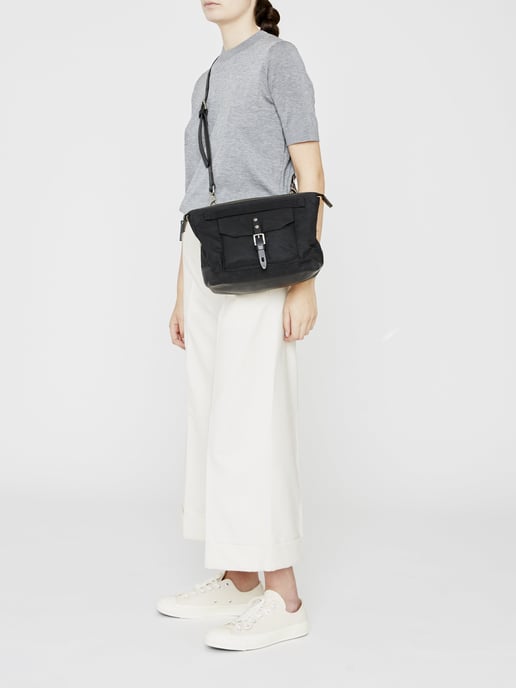 Francesca Waxed Cotton Crossbody Bag in Olive