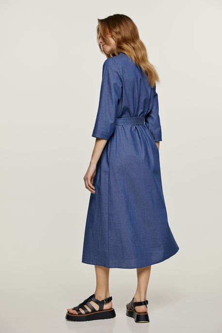 Hemelsblauwe Midi Dress met Riem - Image 6