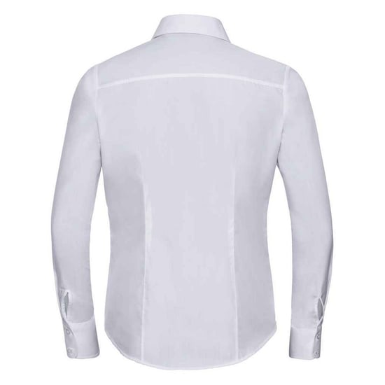 Russell Collection Womens/Ladies Poplin Fitted Long-Sleeved Formal Shirt (White) - Image 2