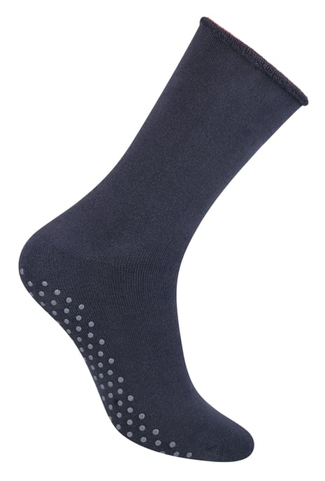 Mens Cotton Slipper Socks | Steven | Casual Plain Socks with Grippers - Charcoal - Image 1