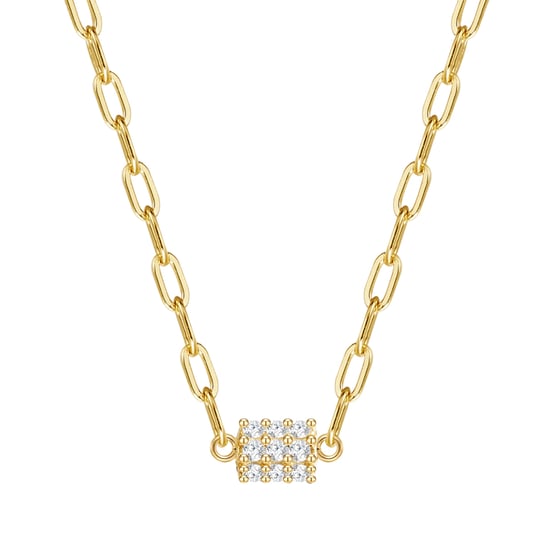 Necklace with pendant sterling silver yellow gold zirconia white Glanzstücke München