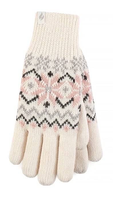 Heat Holders - Ladies Soft Thermal Gloves - Cream - Image 1