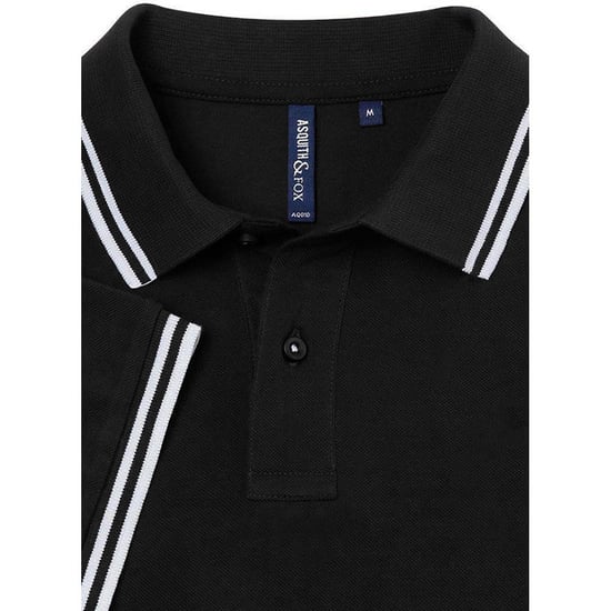 Asquith & Fox Heren Klassiek Fit getipt Poloshirt (Zwart/Wit) - Image 2