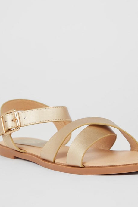 Florence Cross Strap Flat Sandals - Image 4