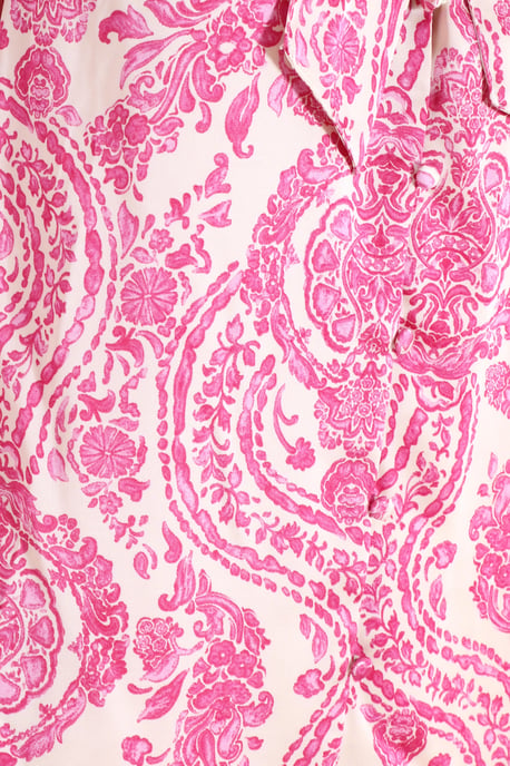 Pink Paisley Print Satin Shirt