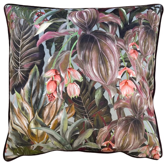Wylder Tropics Mogori Wild Medinilla Piped Velvet Cushion Cover
