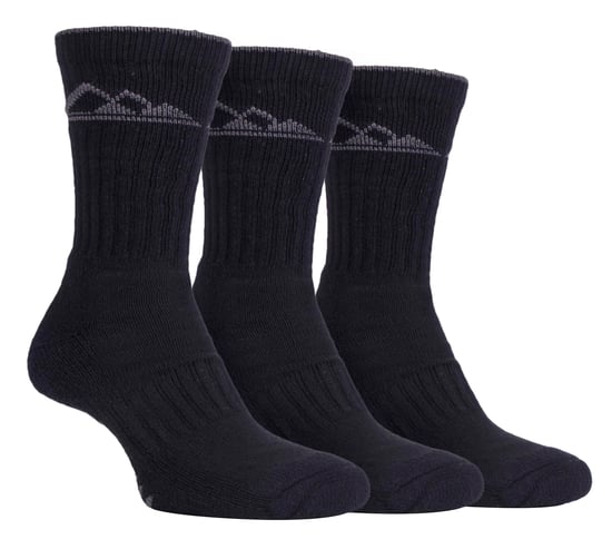 3 Pairs Mens Heavy Cushioned Breathable Outdoor Cotton Hiking Socks - Image 1