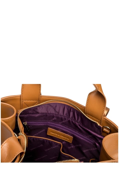 Smooth Leather Tote Shoulder Bag