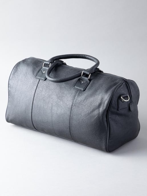 Discoverer Medium Leather Holdall in Black