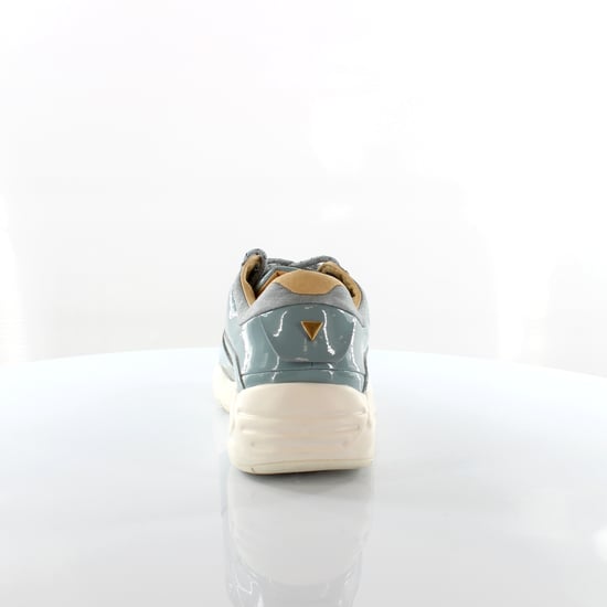 Puma R698 Women Patent Nude Blue Leather Womens Lace Up Trainers 362274 02
