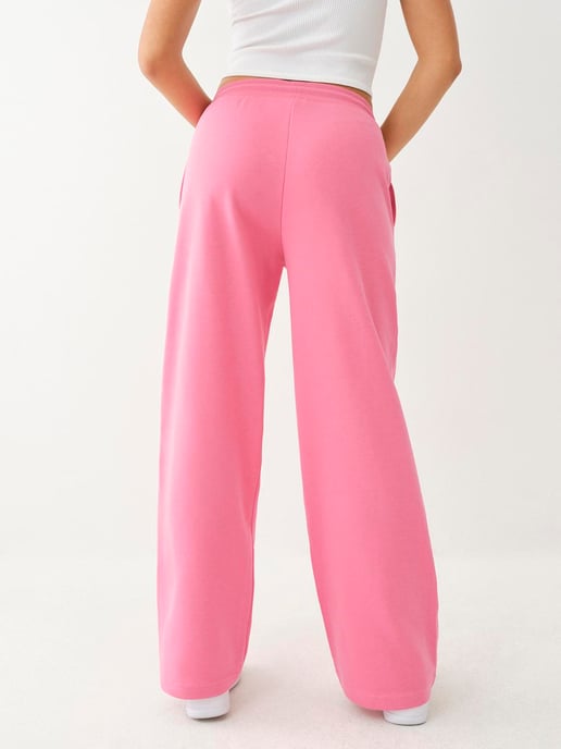 Horseshoe French Terry Wide Leg in Pink