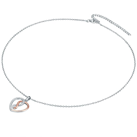Necklace with pendant sterling silver bicolor zirconia white Rafaela Donata - Image 4