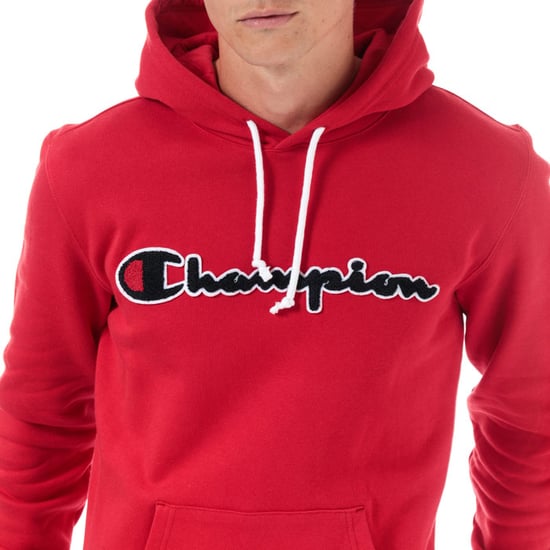 Men's Champion Large Logo Hoody in Red