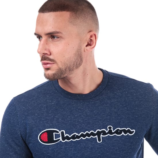 Men's Champion Large Logo Sweatshirt in Blue