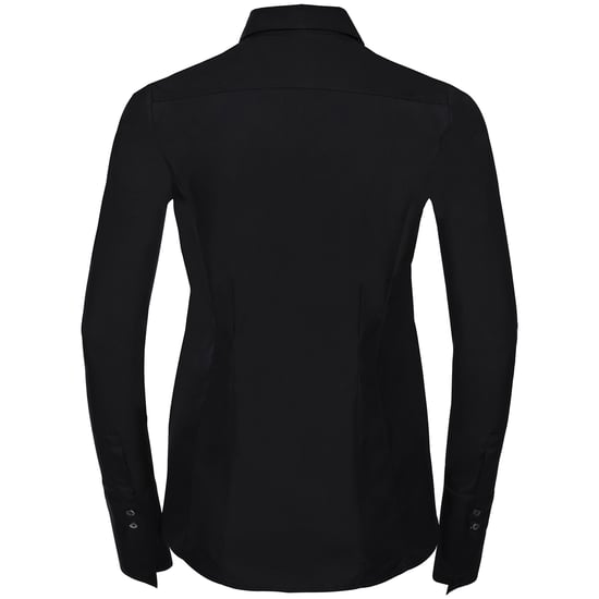 Russell Collection Womens/Ladies Ultimate Stretch Long-Sleeved Formal Shirt (Black) - Image 2