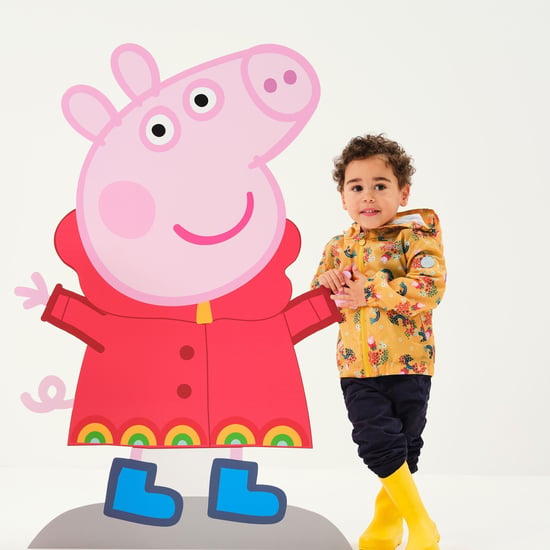 Regatta Childrens/Kids Muddy Puddle Peppa Pig Floral Hooded Waterproof Jacket (Glowlight Yellow)