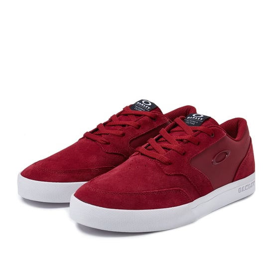 Oakley Lighthouse Lace-Up Red Smooth Leather Mens Trainers 13550 4ST