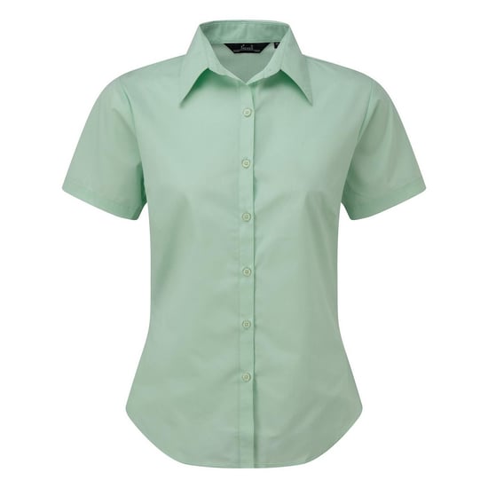 Premier Popeline blouse met korte mouwen / Gewoon werkoverhemd (Aqua) - Image 1