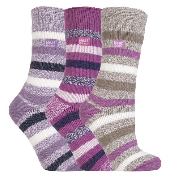 HEAT HOLDERS - 3-pack Multipack isolerade termosockor för damer för vintern - Block Stripe - Image 1