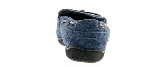 New Mens/Gents Navy Leather Suede Moccasin Slippers - Image 4