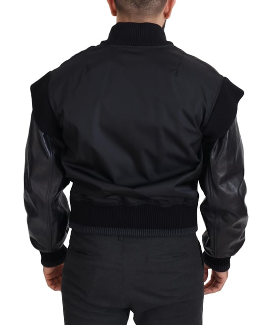 Dolce & Gabbana Svart Nylonkristaller Knappar Mäns Jacka - Image 6