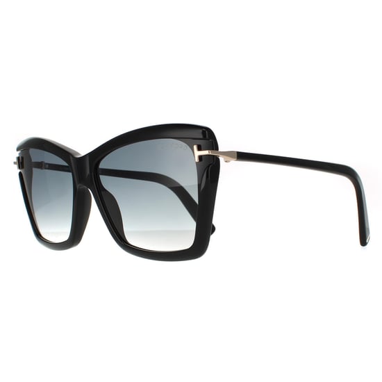 Tom Ford Butterfly Womens Shiny Black Smoke Gradient