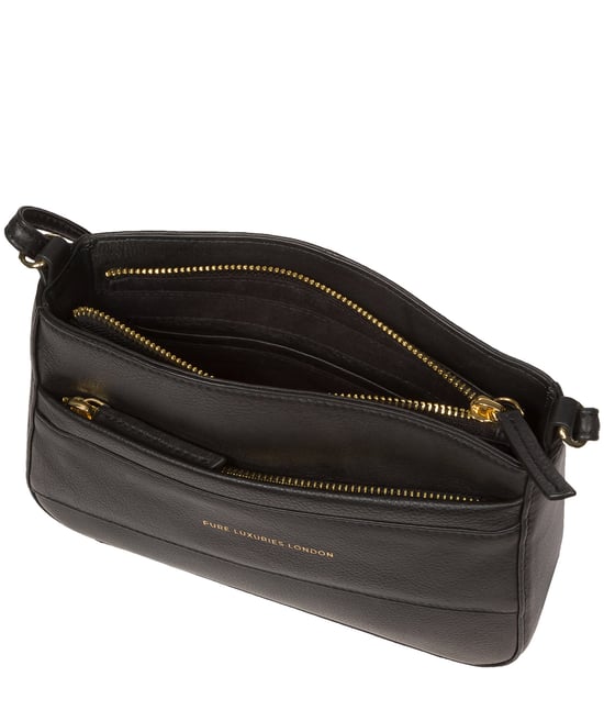 Helena' Black Nappa Leather Cross Body Bag