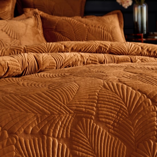 Paoletti Palmeria Quilted Velvet Duvet Cover Set - Image 3