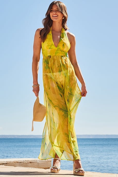 beach dress fabric White Cotton Drop Waist Beach Dresses – Lindsey Brown main image 0