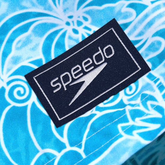 Boy's Speedo Printed 15 inch Swim Shorts in Blue-White