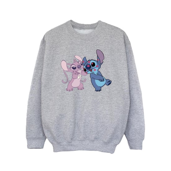Disney Girls Lilo & Stitch Kisses Sweatshirt (Sports Grey) - Image 1
