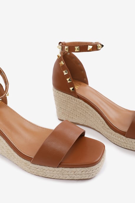Wheres That From Womens 'Sawyer' Wide Fit Wedge Sandals With Gladiator Ankle Strap - Image 5