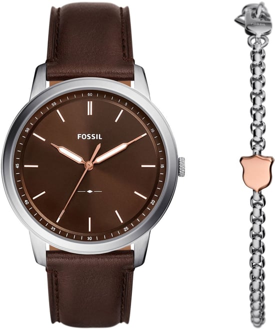 Fossil Minimalist Men's Brown Watch FS6019SET