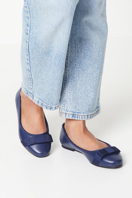 Wide Fit Paris Bow Detail Ballet Pumps - Image 1