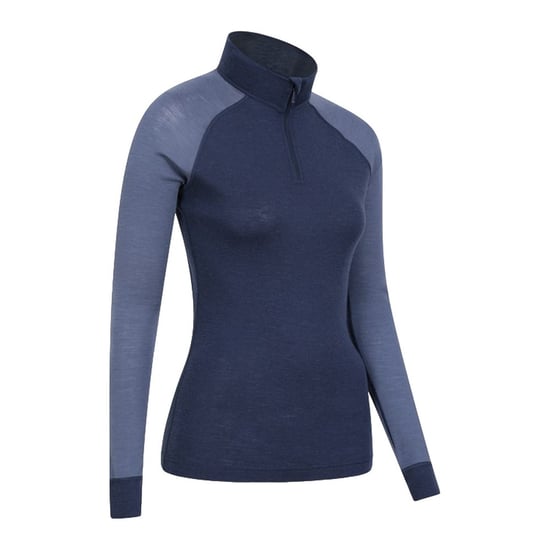Mountain Warehouse Dam Merinoull Zip Neck Termo Topp (Marinblå) - Image 2