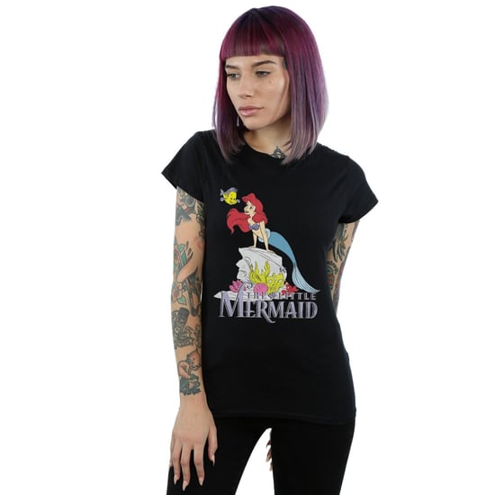 Disney Womens/Ladies The Little Mermaid Sea Friend Cotton T-Shirt (Black)